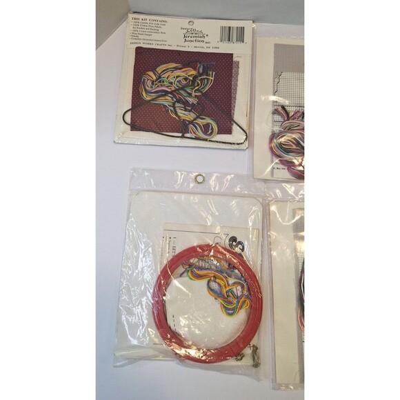 Lot of 6 Vintage Counted CROSS STITCH Medium Picture Frams 1980's Sealed Variety - Picture 6 of 8